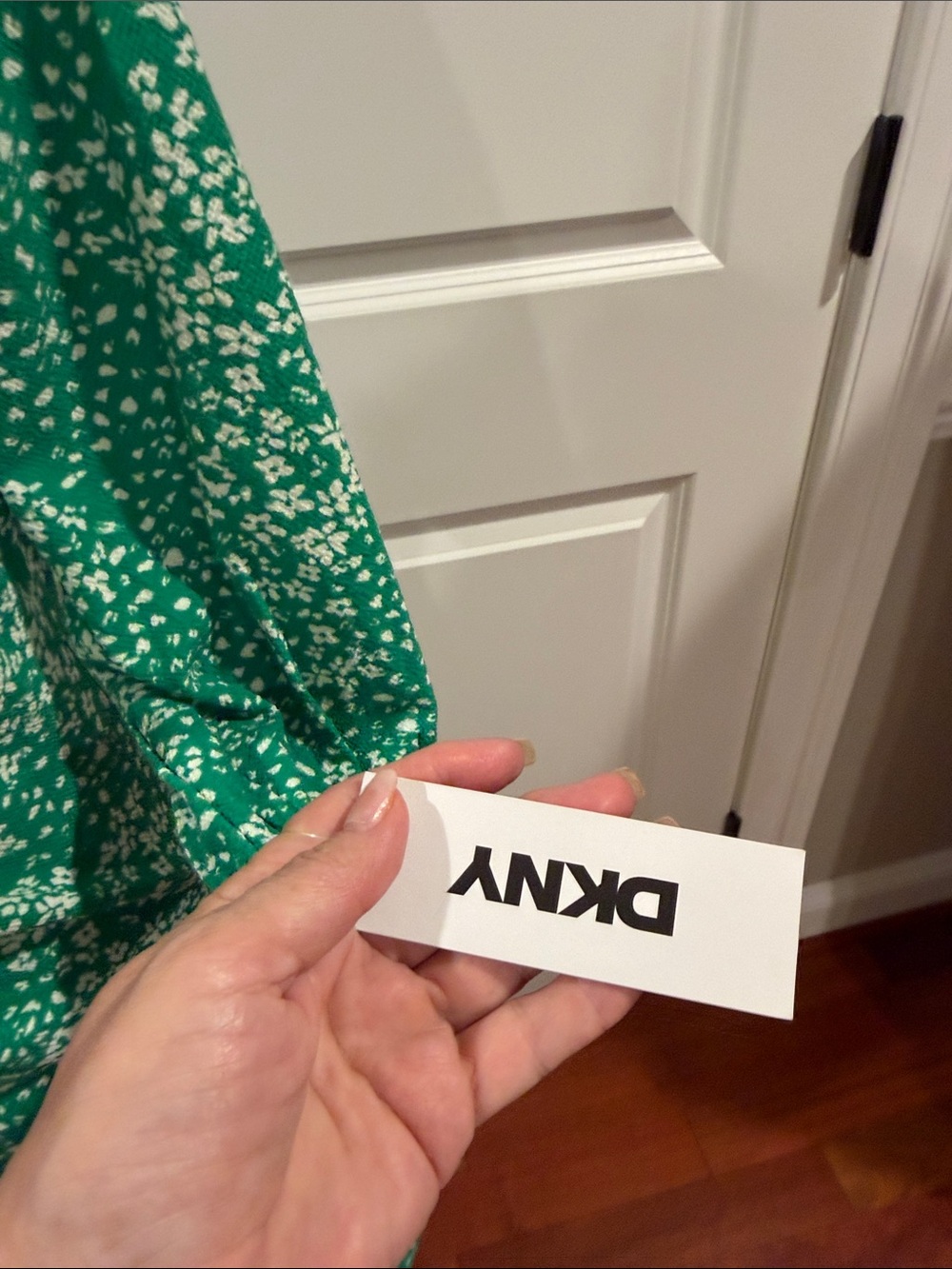 Dkny Green Speckled Ruched Button-Front Midi Dress - Picture 5 of 12